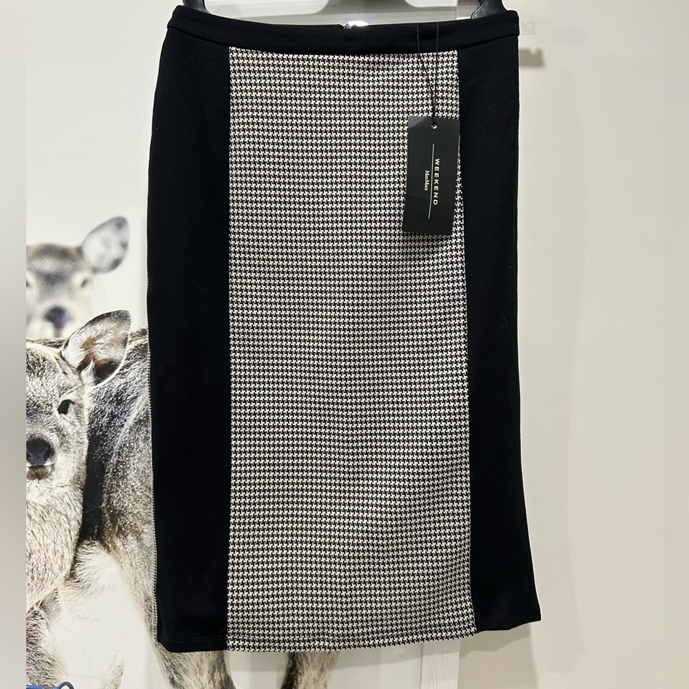 Weekend Max Mara houndstooth pencil skirt size small NWT